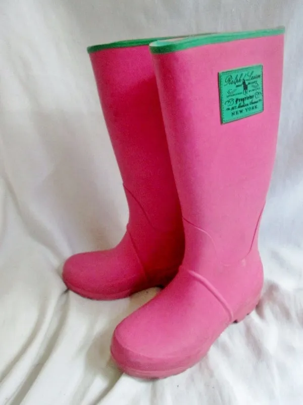 Toddler Girls RALPH LAUREN PROPRIETOR Wellies Rain Boots Rainboots 13 PINK Kids Gumboots