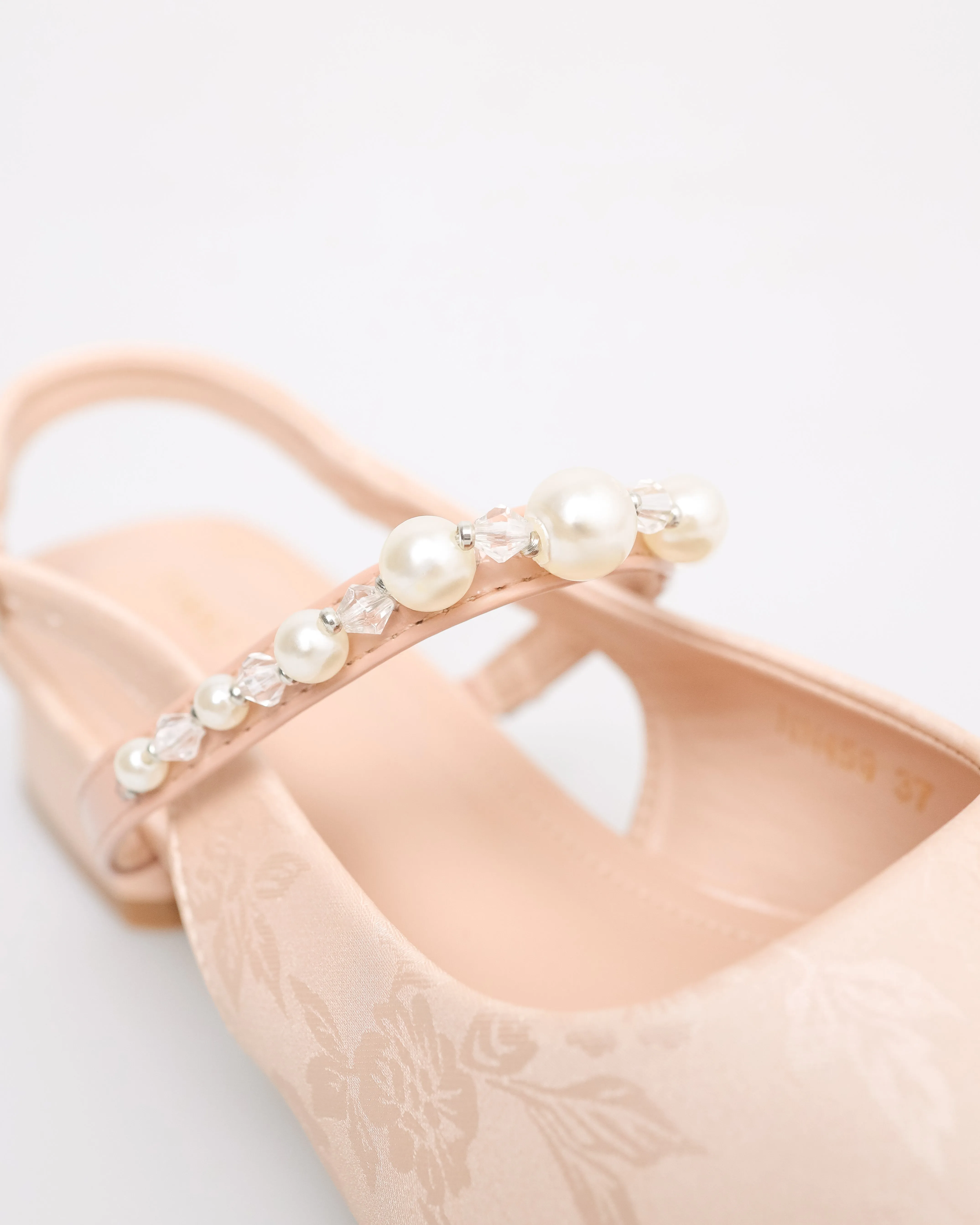 Tomaz NN459 Ladies Pearl Slingback Flats (Pink)
