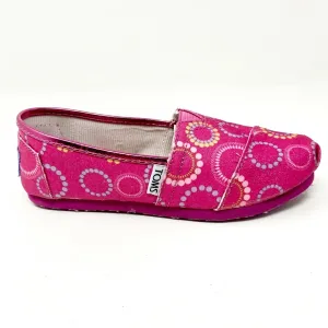 Toms Classics Circles Glitter Youth Slip On Casual Canvas Flat Shoes