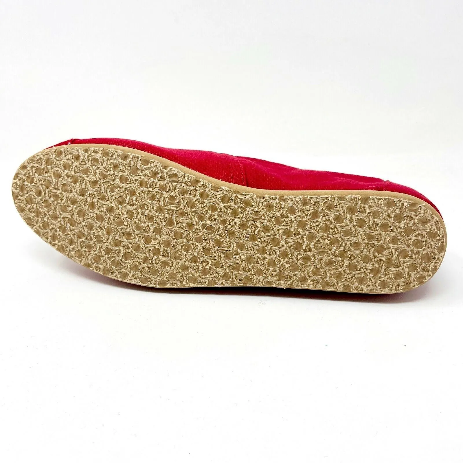 Toms Classics Red Womens Slip On Casual Canvas Flat Shoes