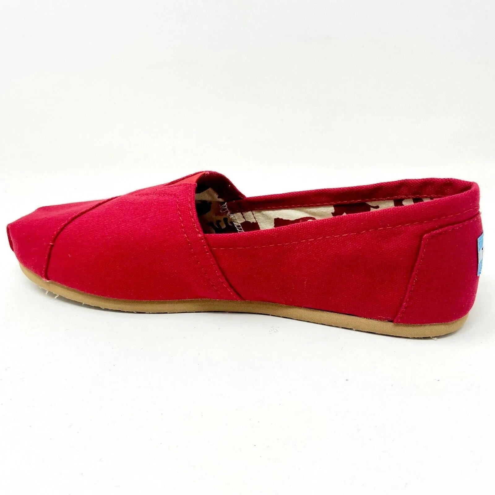 Toms Classics Red Womens Slip On Casual Canvas Flat Shoes