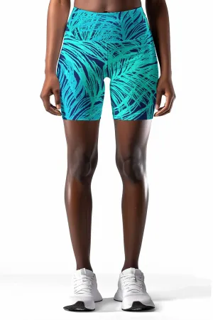 Tropical Dream Karen Printed Performance Yoga Biker Shorts - Women