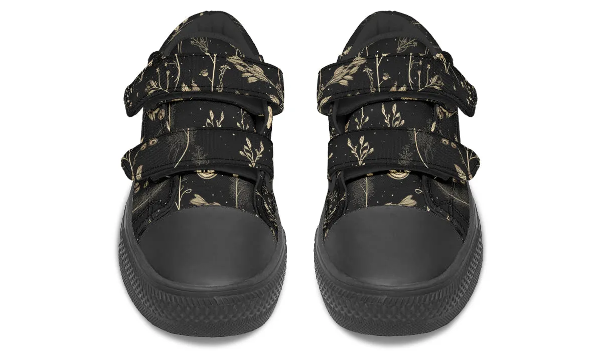 Twilight Garden Kids Low Tops - Easy Strap Canvas Kids Shoes with Durable Rubber Soles