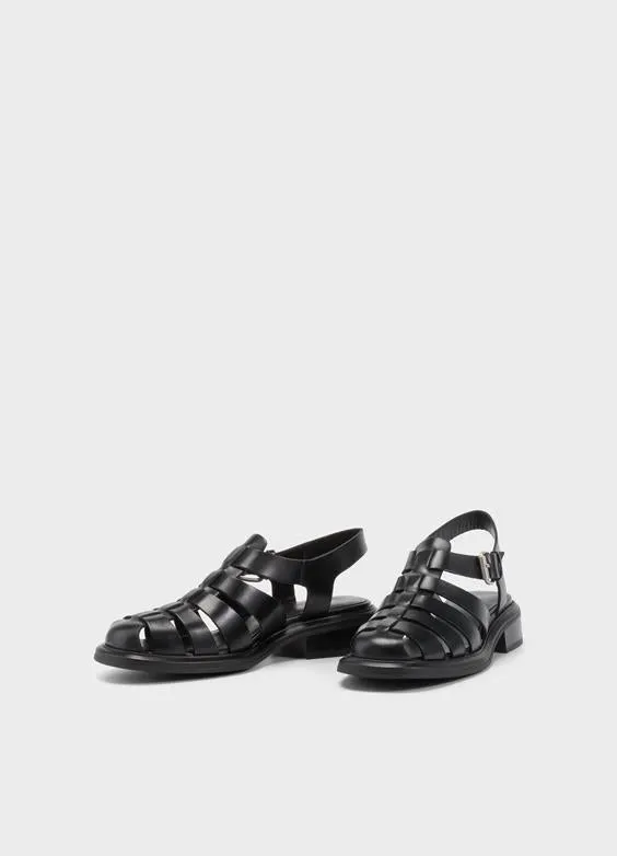 VAGABOND ELLIS FISHERMAN SANDALS BLACK