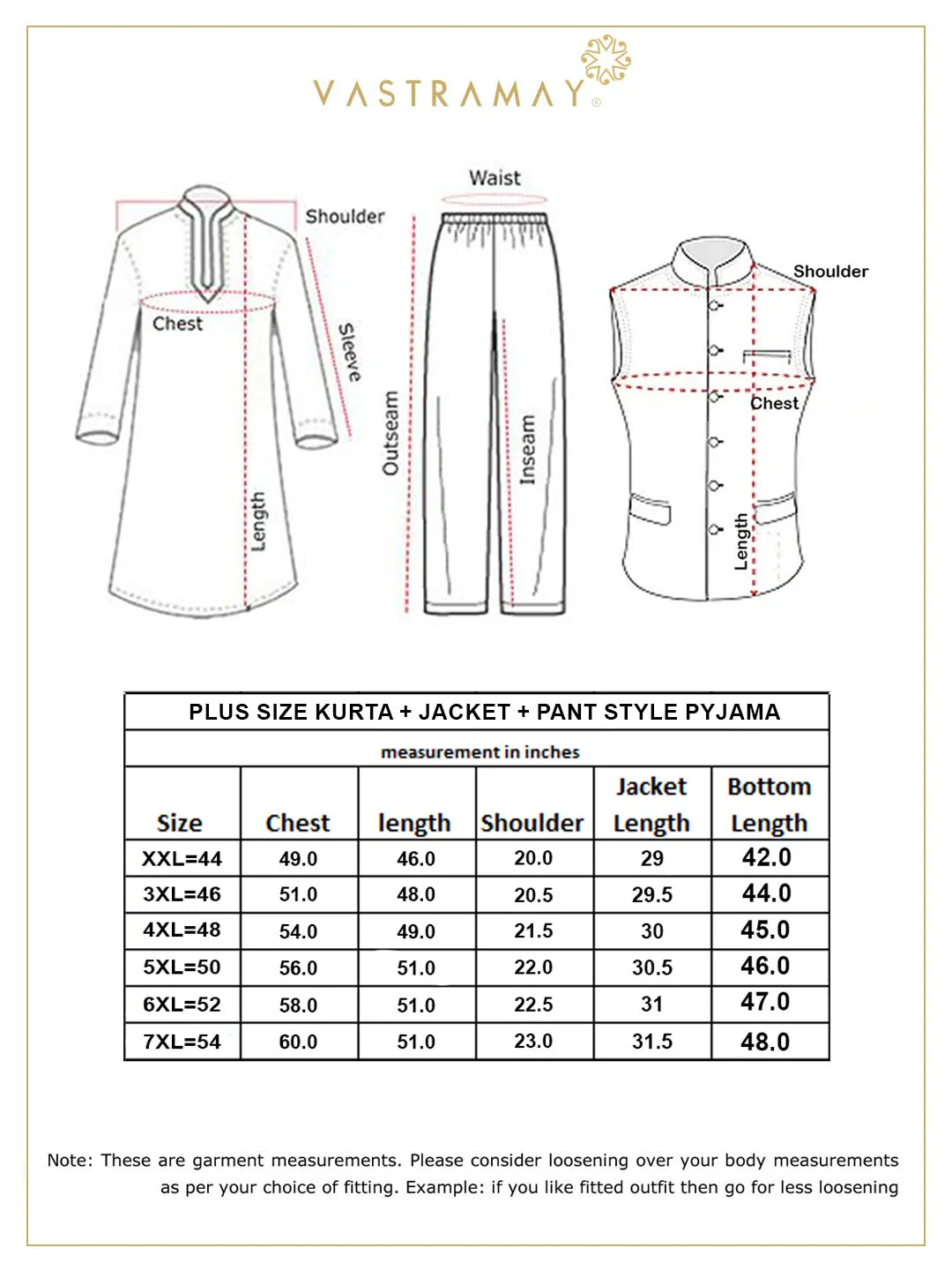 VASTRAMAY Blue Ethnic Jacket with Cream Kurta