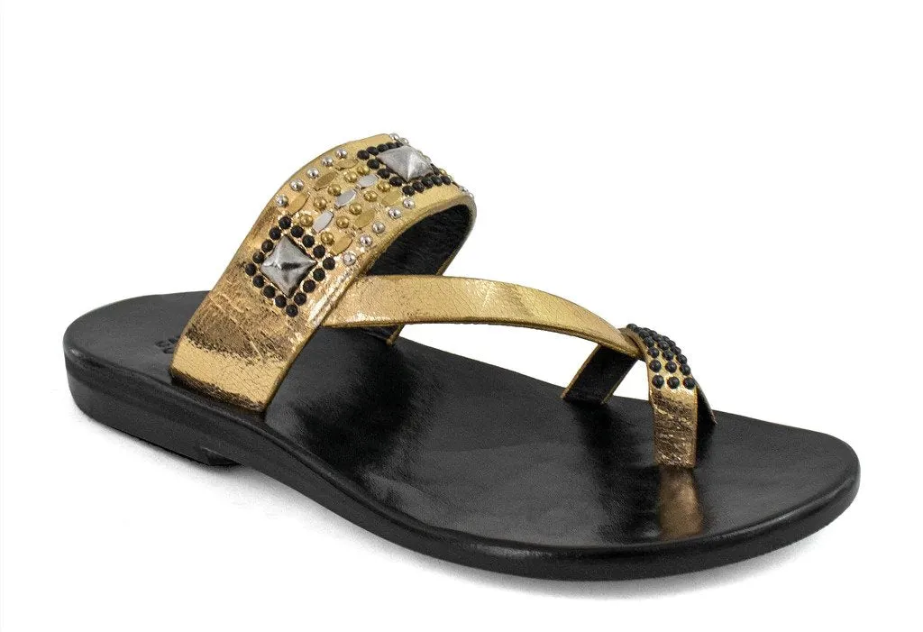 Viva Sandal | Gold Mirror