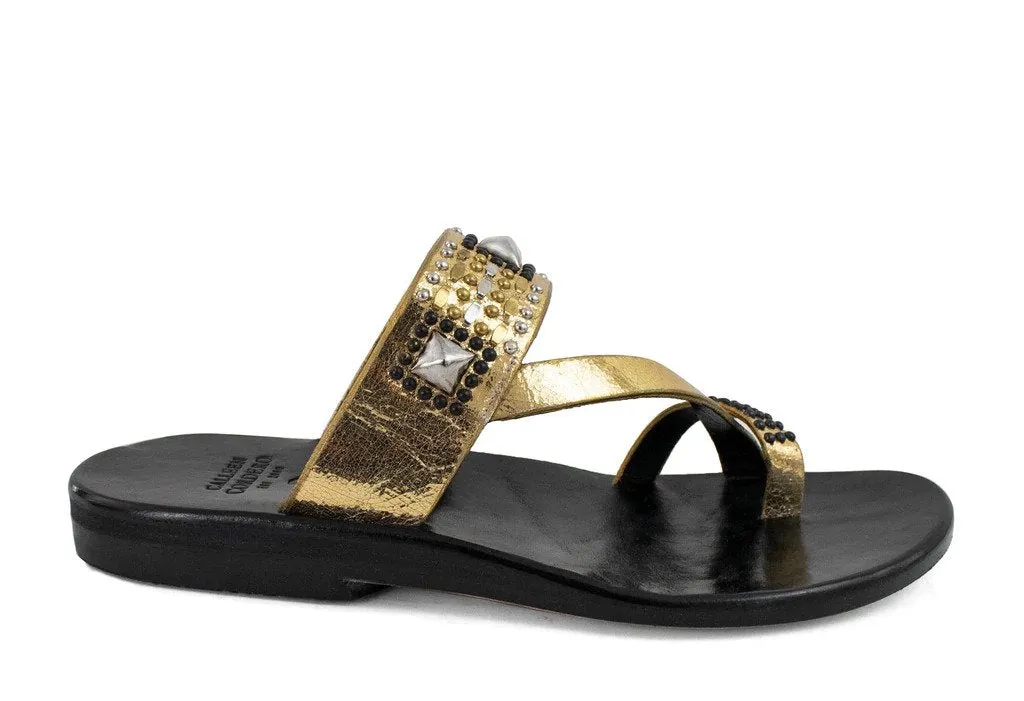Viva Sandal | Gold Mirror