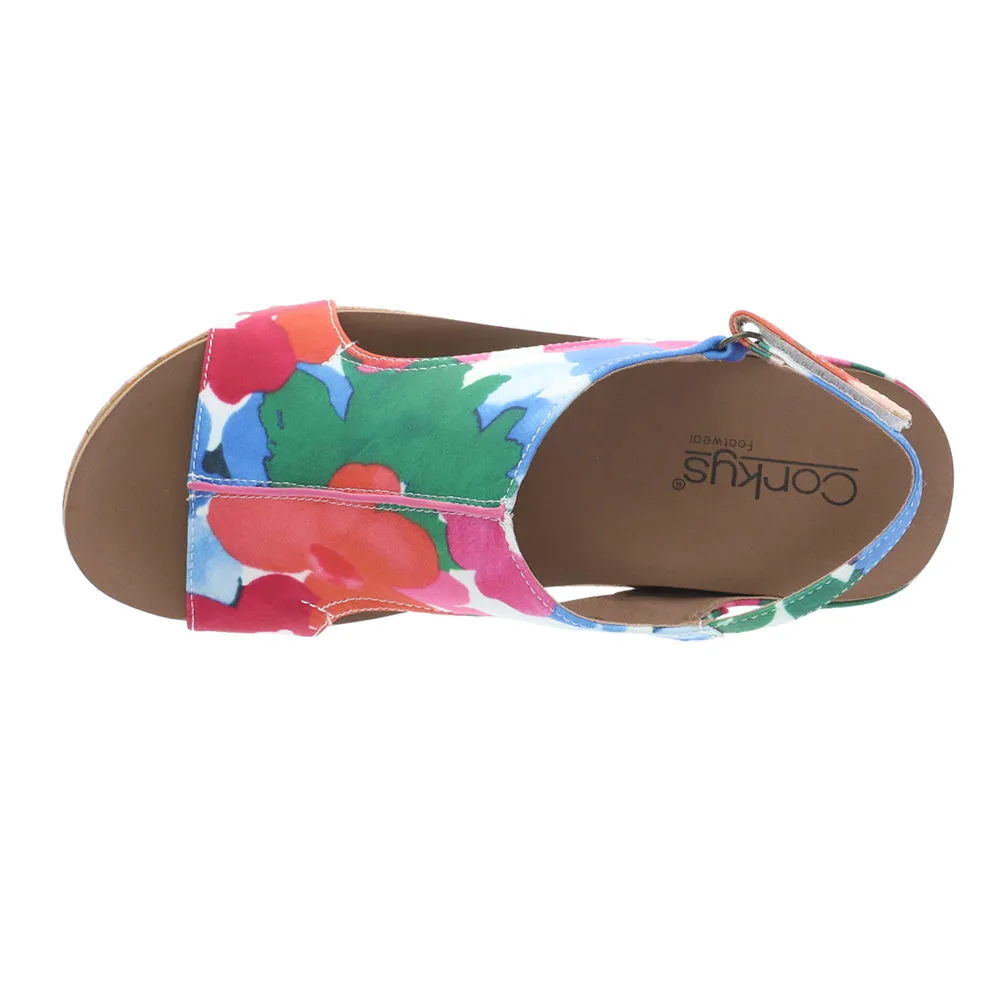 Volta II Floral Studded Slingback Wedge Sandals