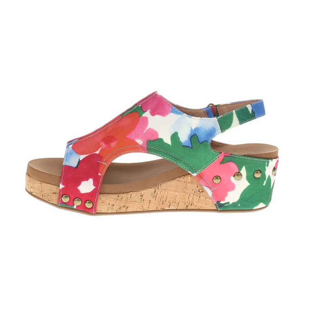 Volta II Floral Studded Slingback Wedge Sandals