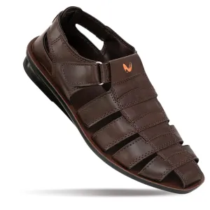 Walkaroo Men Solid Fisherman Sandals  - 13505 Brown