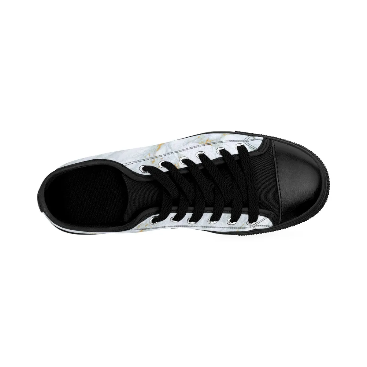 White Marble Men's Sneakers, Designer Low Top Sneakers Fashion Tennis Shoes For Men (US Size: 7-14)