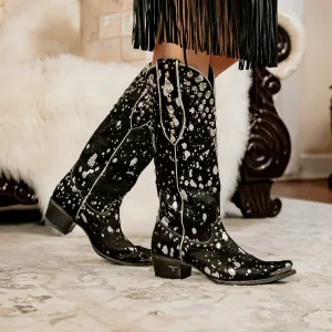 Wild Hair Sterling Cinder Hair on Hide Leather Boots (DS) L