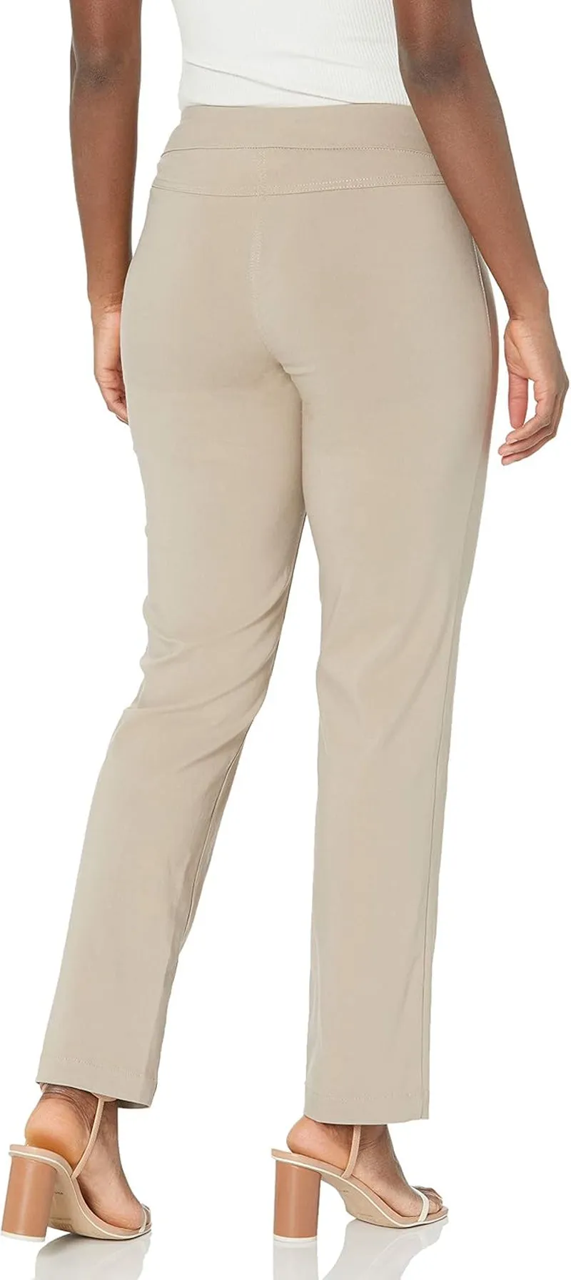 Women'S Wide Band Pull-On Relaxed Leg Pant with Tummy Control