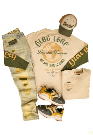 World to Build Heavy Weight Long Sleeve, Denim Jeans, Dad Hat and G7 Sneakers: Big & Tall Bundle