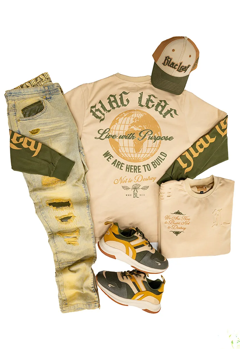 World to Build Heavy Weight Long Sleeve, Denim Jeans, Dad Hat and G7 Sneakers: Big & Tall Bundle