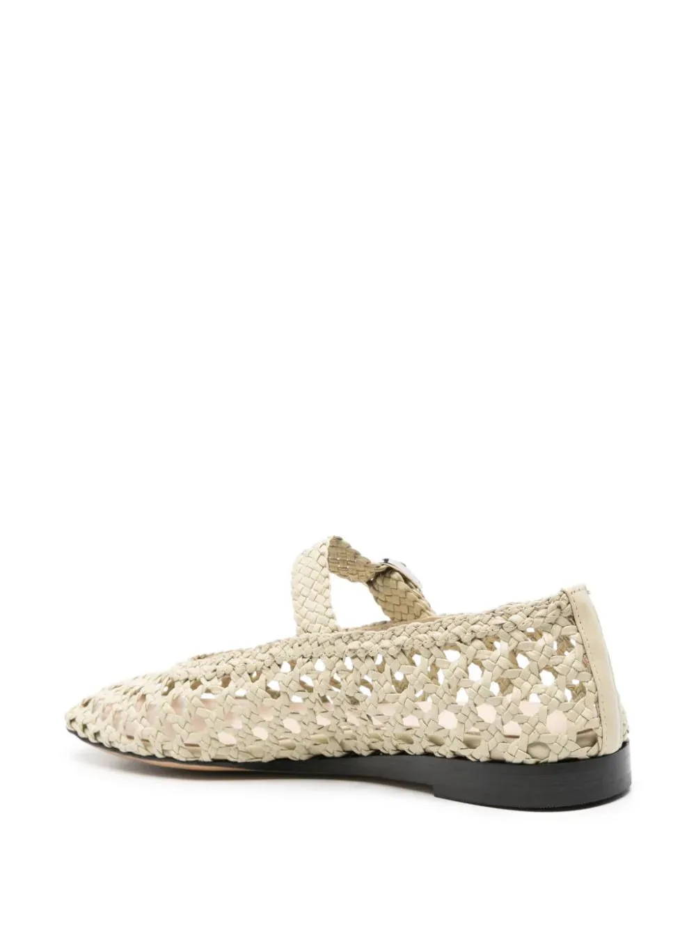 Woven Leather Mary Jane in Ecru