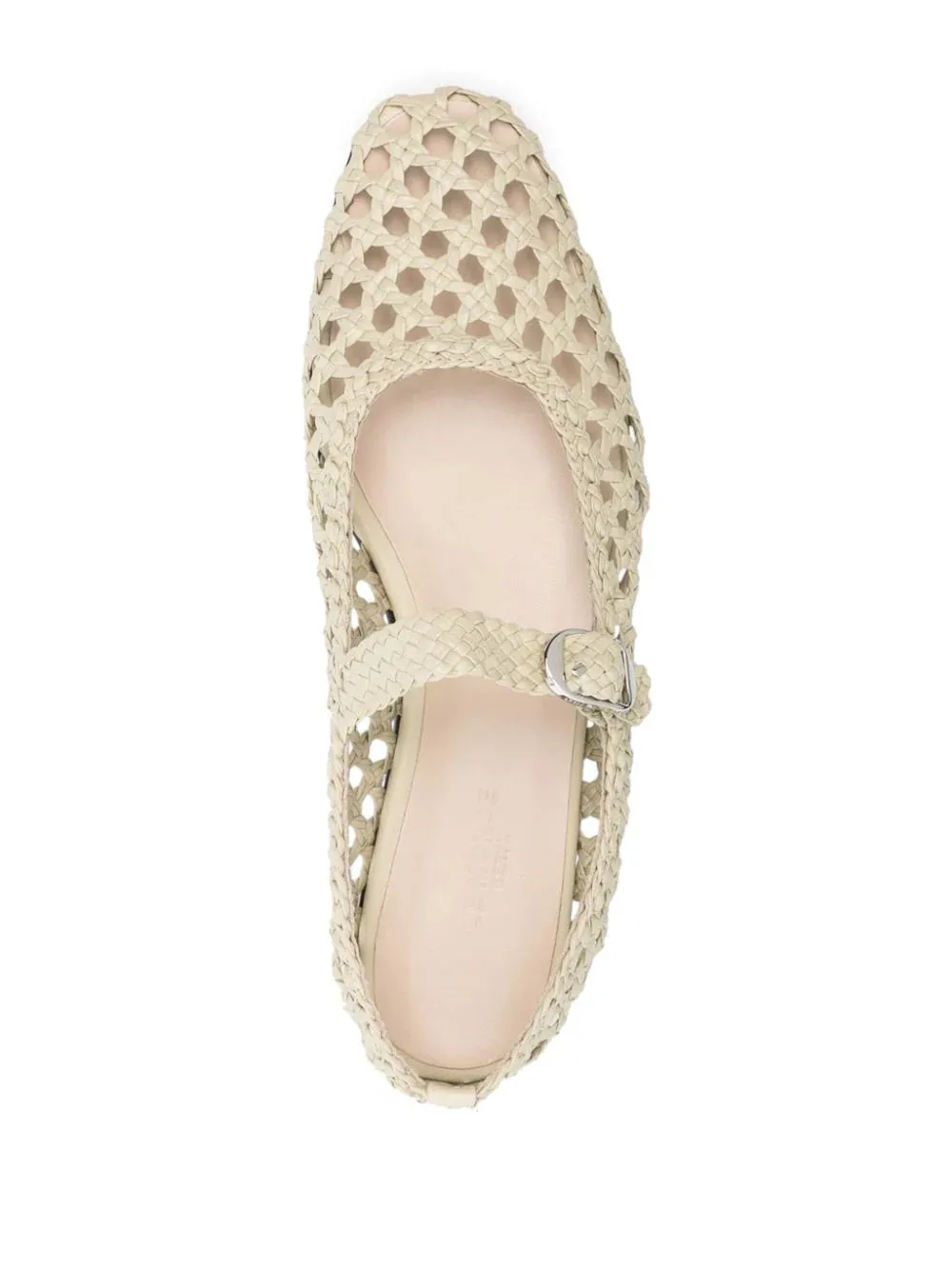 Woven Leather Mary Jane in Ecru