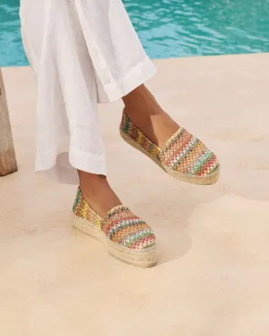 Woven Raffia Double Sole Espadrilles - H34D0 - Yucatán Multicolor