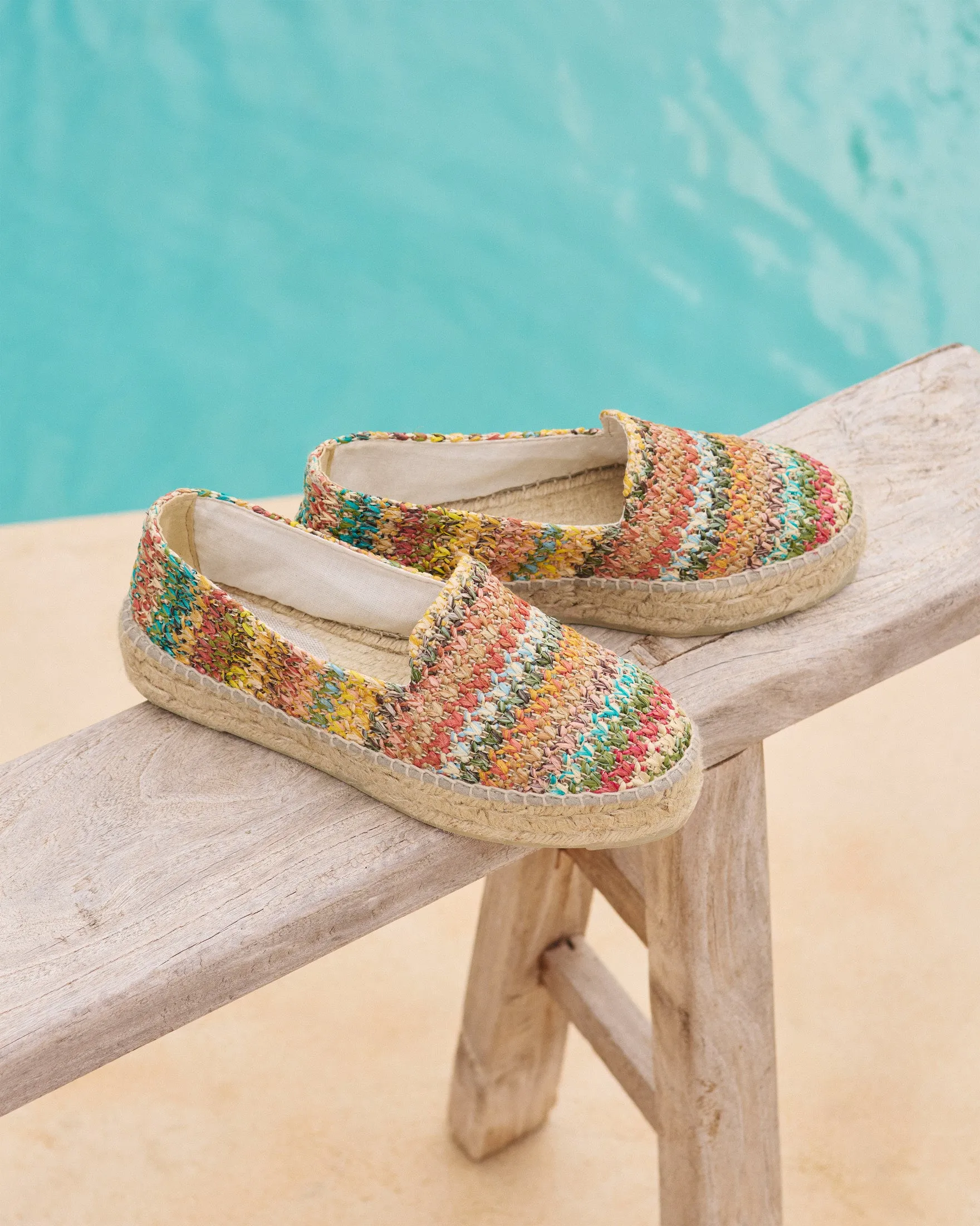 Woven Raffia Double Sole Espadrilles - H34D0 - Yucatán Multicolor