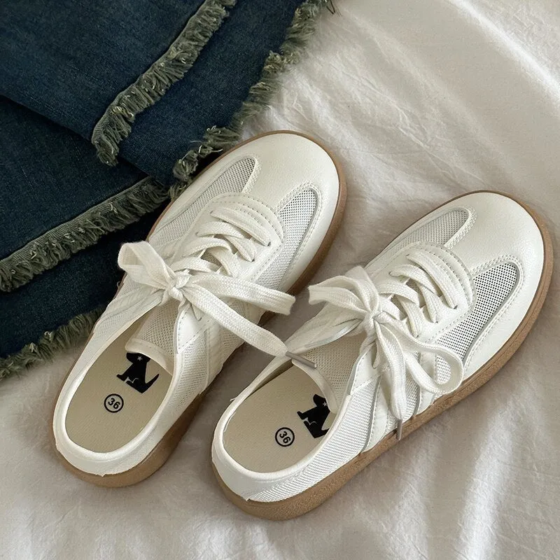 xiangtuibao INS Women Sneakers Casual Thick Sole Shoes Sports Spring Autumn Lace Up Woman Breathable Mesh Tennis Sneakers Flats Shoes Ladies