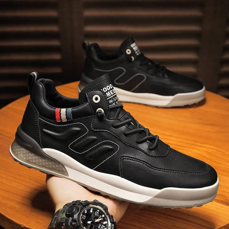 xiangtuibao Men Shoes Casual Leather Male Sneakers Flat Anti Slip Outdoor Walking Platform Sports Designer Luxury Retro Loafers Tennis