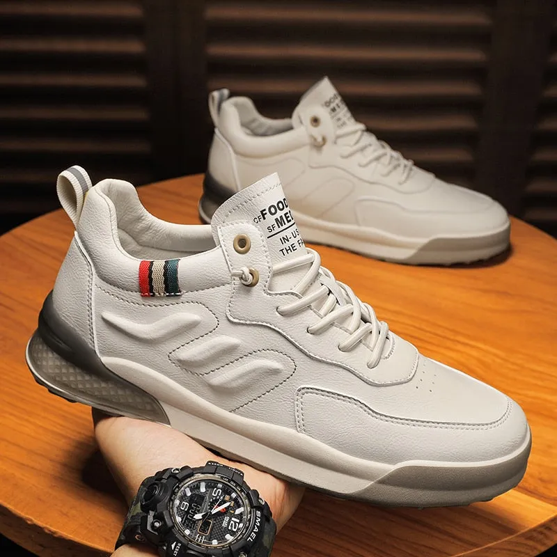 xiangtuibao Men Shoes Casual Leather Male Sneakers Flat Anti Slip Outdoor Walking Platform Sports Designer Luxury Retro Loafers Tennis