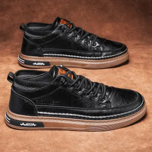 xiangtuibao Men Shoes Casual Leather Male Sneakers Flat Anti Slip Outdoor Walking Platform Sports Designer Luxury Retro Loafers Tennis