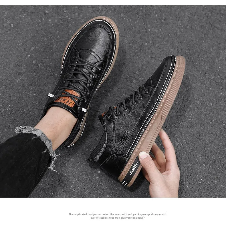 xiangtuibao Men Shoes Casual Leather Male Sneakers Flat Anti Slip Outdoor Walking Platform Sports Designer Luxury Retro Loafers Tennis