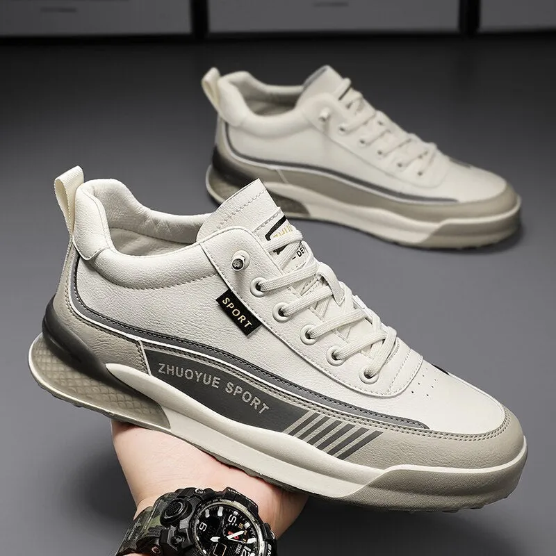 xiangtuibao Men Shoes Casual Leather Male Sneakers Flat Anti Slip Outdoor Walking Platform Sports Designer Luxury Retro Loafers Tennis