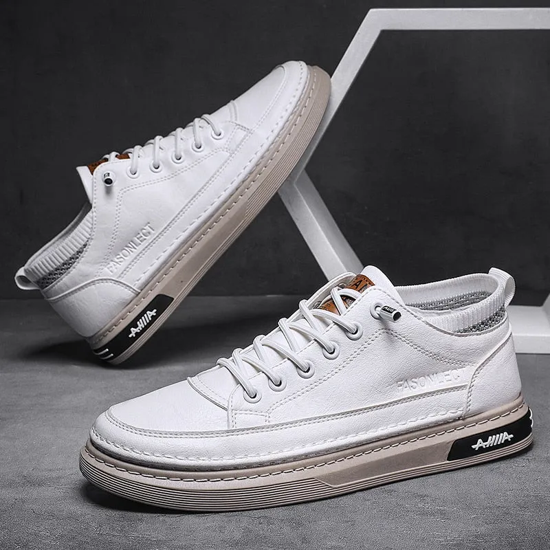 xiangtuibao Men Shoes Casual Leather Male Sneakers Flat Anti Slip Outdoor Walking Platform Sports Designer Luxury Retro Loafers Tennis