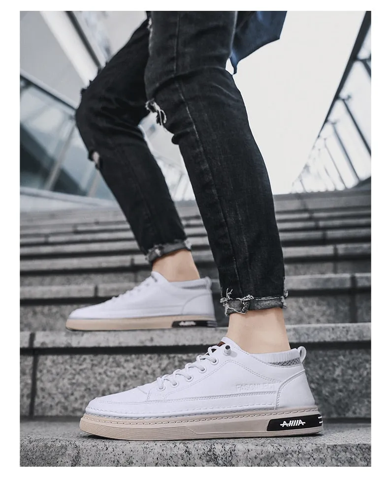 xiangtuibao Men Shoes Casual Leather Male Sneakers Flat Anti Slip Outdoor Walking Platform Sports Designer Luxury Retro Loafers Tennis