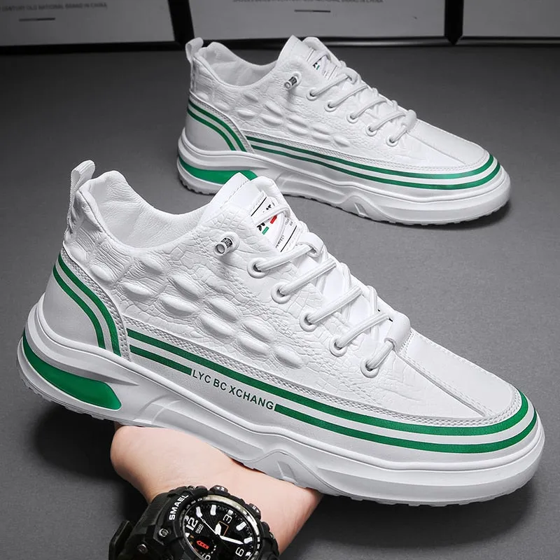 xiangtuibao Men Shoes Casual Leather Male Sneakers Flat Anti Slip Outdoor Walking Platform Sports Designer Luxury Retro Loafers Tennis