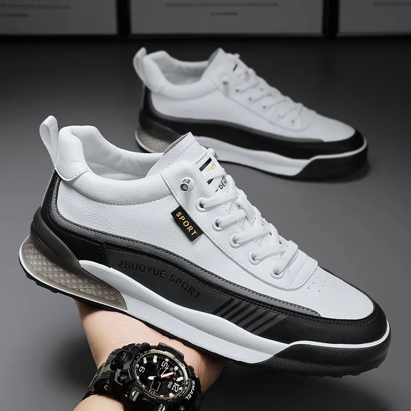 xiangtuibao Men Shoes Casual Leather Male Sneakers Flat Anti Slip Outdoor Walking Platform Sports Designer Luxury Retro Loafers Tennis