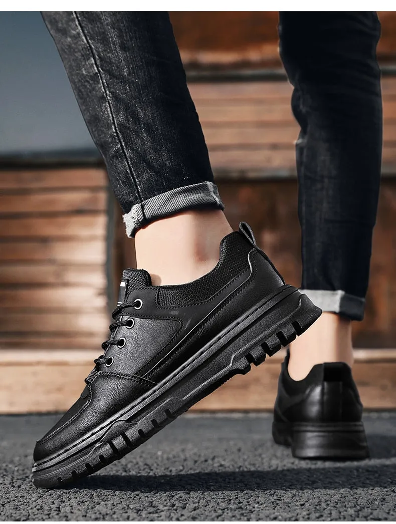 xiangtuibao  New In Casual Men Shoes Leather Platform Fashion Male Sneakers Slip-On Outdoor Walking Design Luxury Loafers Tennis Flat