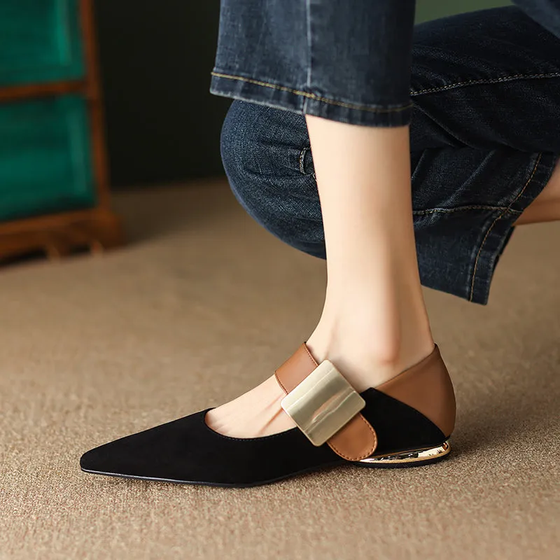 Zoya Pointed Toe Flat Mary Jane Shoes