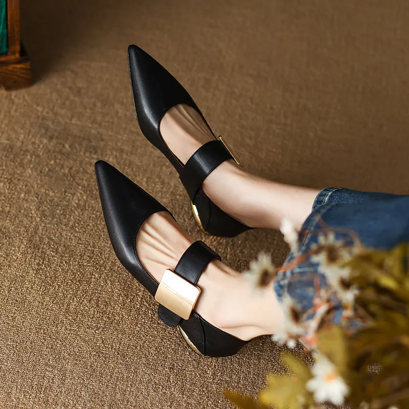 Zoya Pointed Toe Flat Mary Jane Shoes